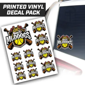 Muddogs Baseball - Logo Vinyl Decal Pack