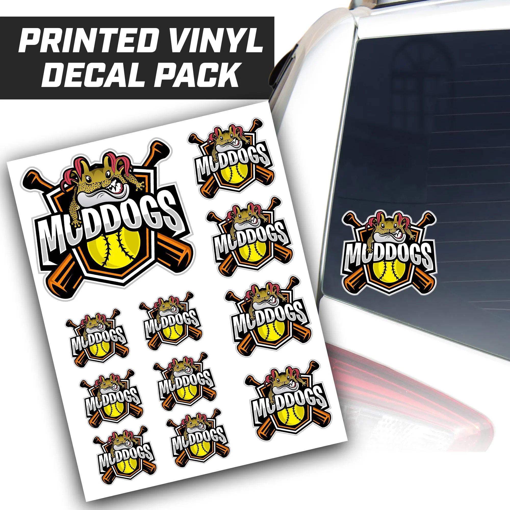 Muddogs Baseball - Logo Vinyl Decal Pack