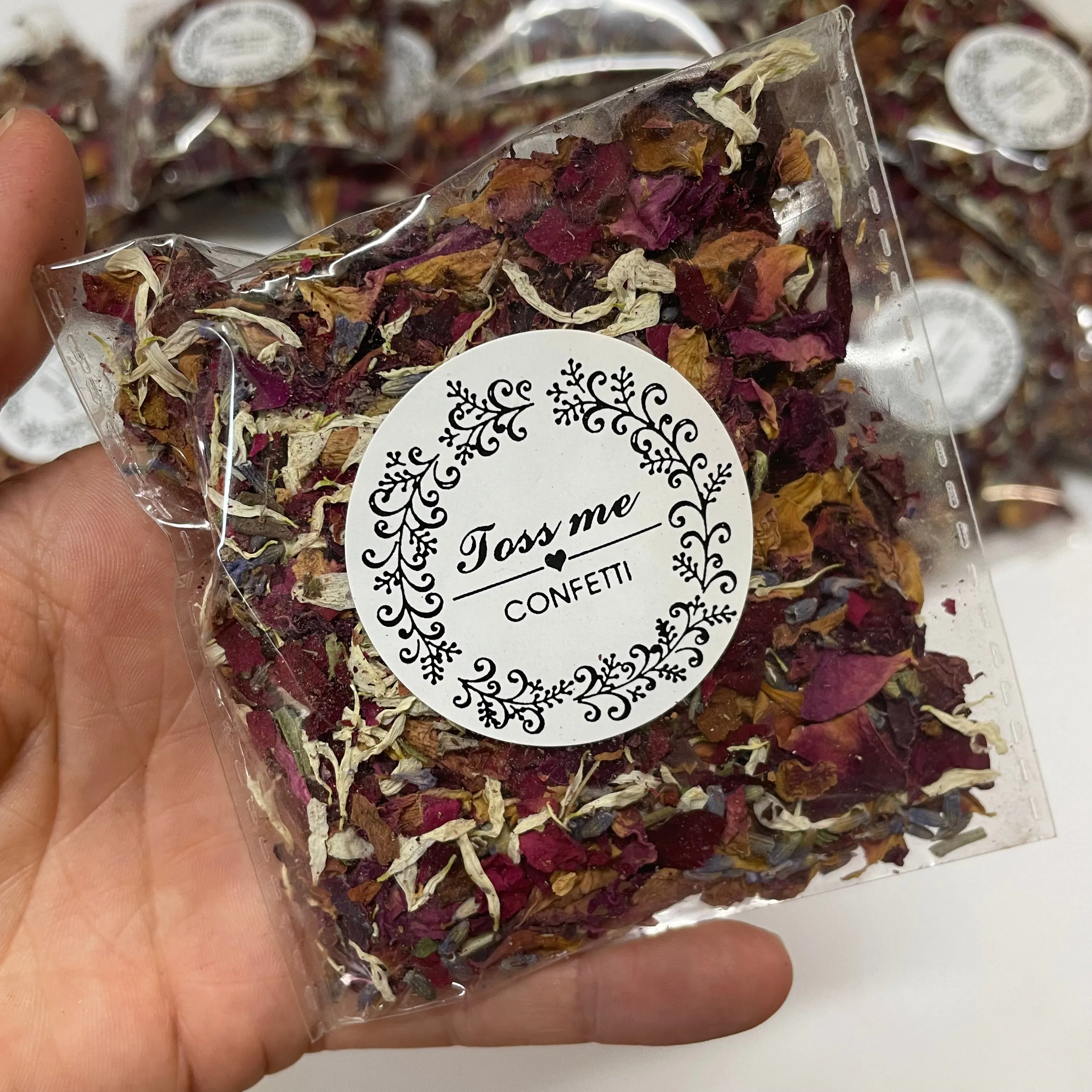 Natural Dried Flower Rose Wedding Confetti Mix 10 grams (Style 2)