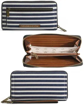 Navy Stripe Luxe Wallet