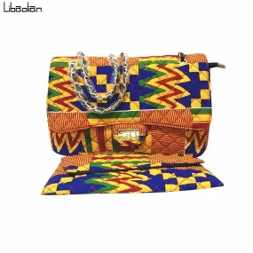 New in Kente African Prints Shoulder Handbags - Nimma