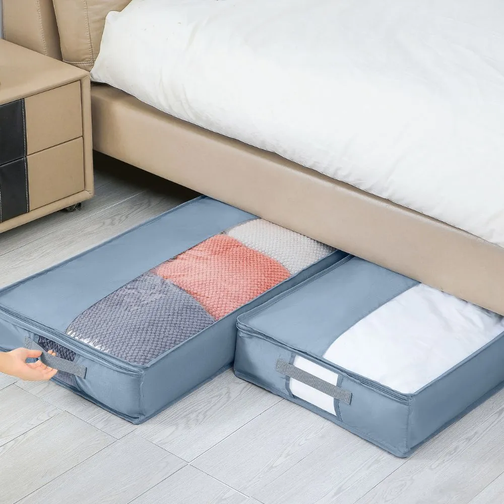 「❉New Year - 15% Off」Underbed Zippered Storage Bag with Handles (100*45*15 cm)