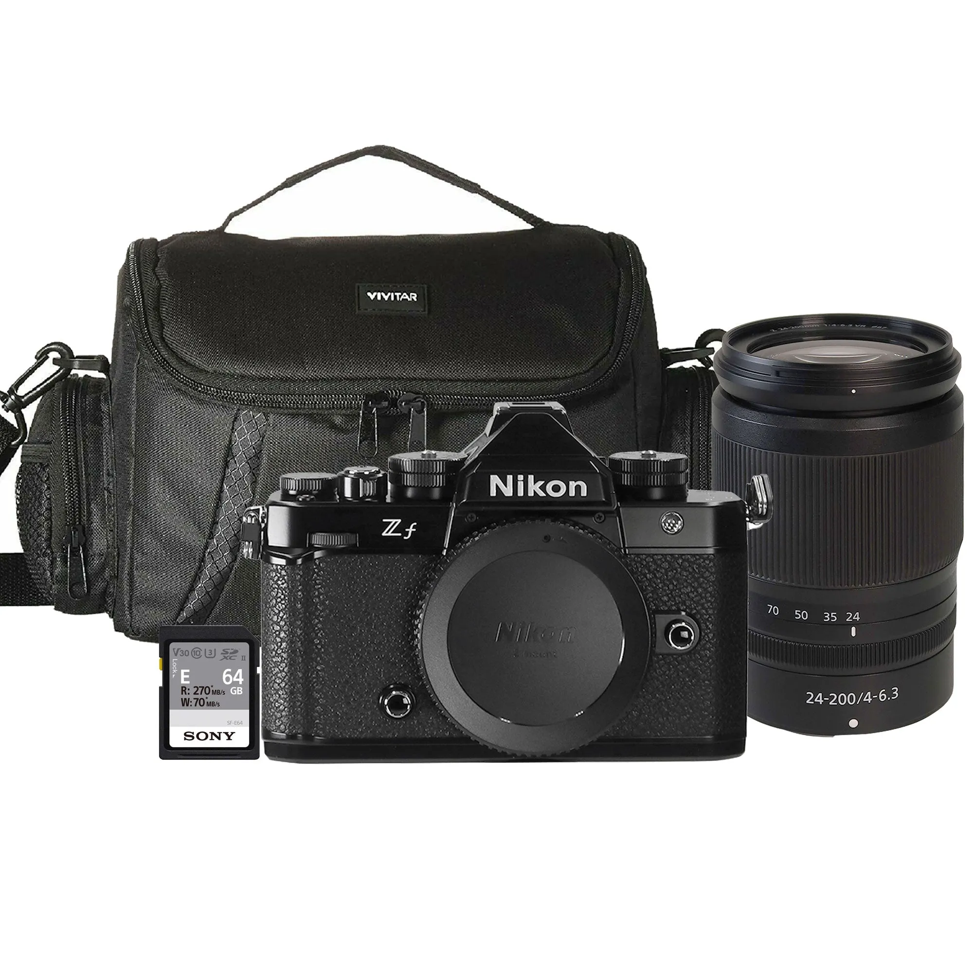 Nikon Zf Full-Frame Mirrorless Camera (Black) with Nikon NIKKOR Z 24-200mm f/4-6.3 VR Lens Bundle