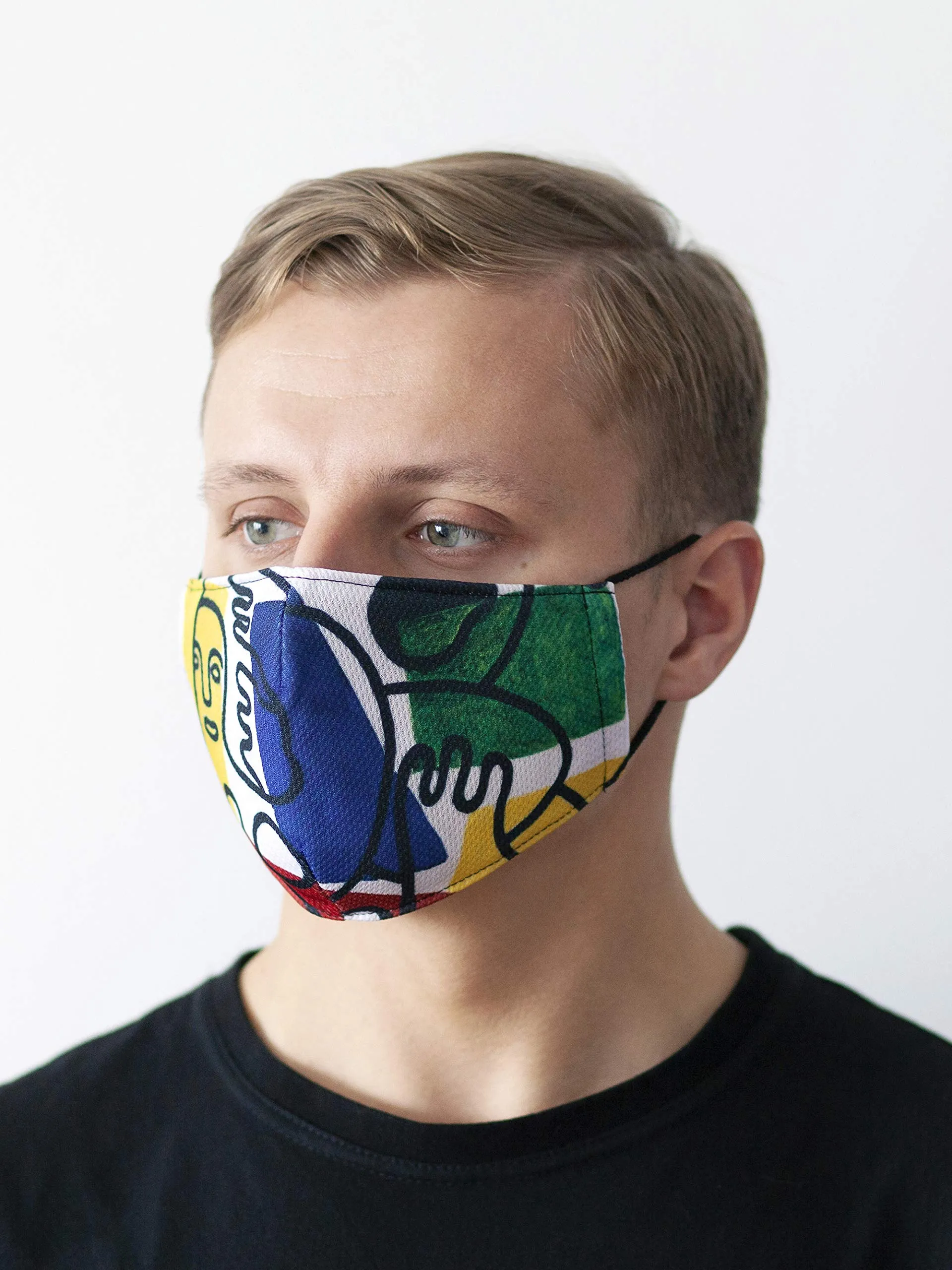 Patterned Face Mask Printed Cover Reusable World Art Series (Divers)