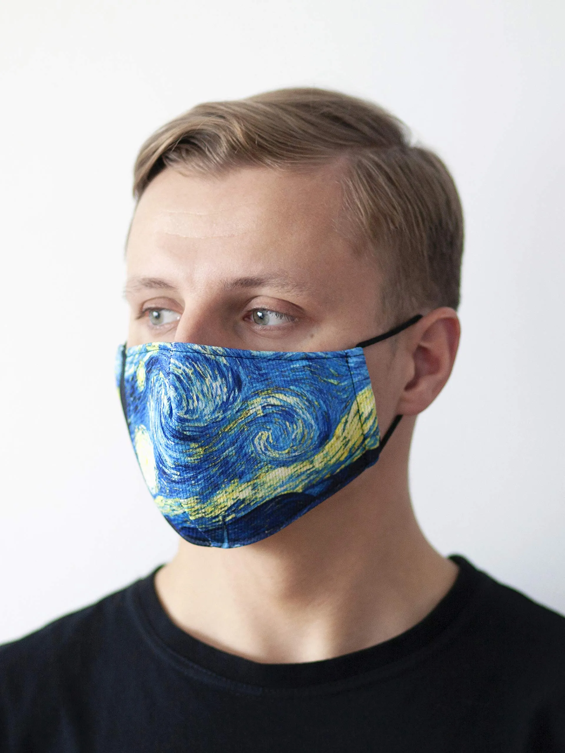 Patterned Face Mask Printed Cover Reusable World Art Series (Starry night)