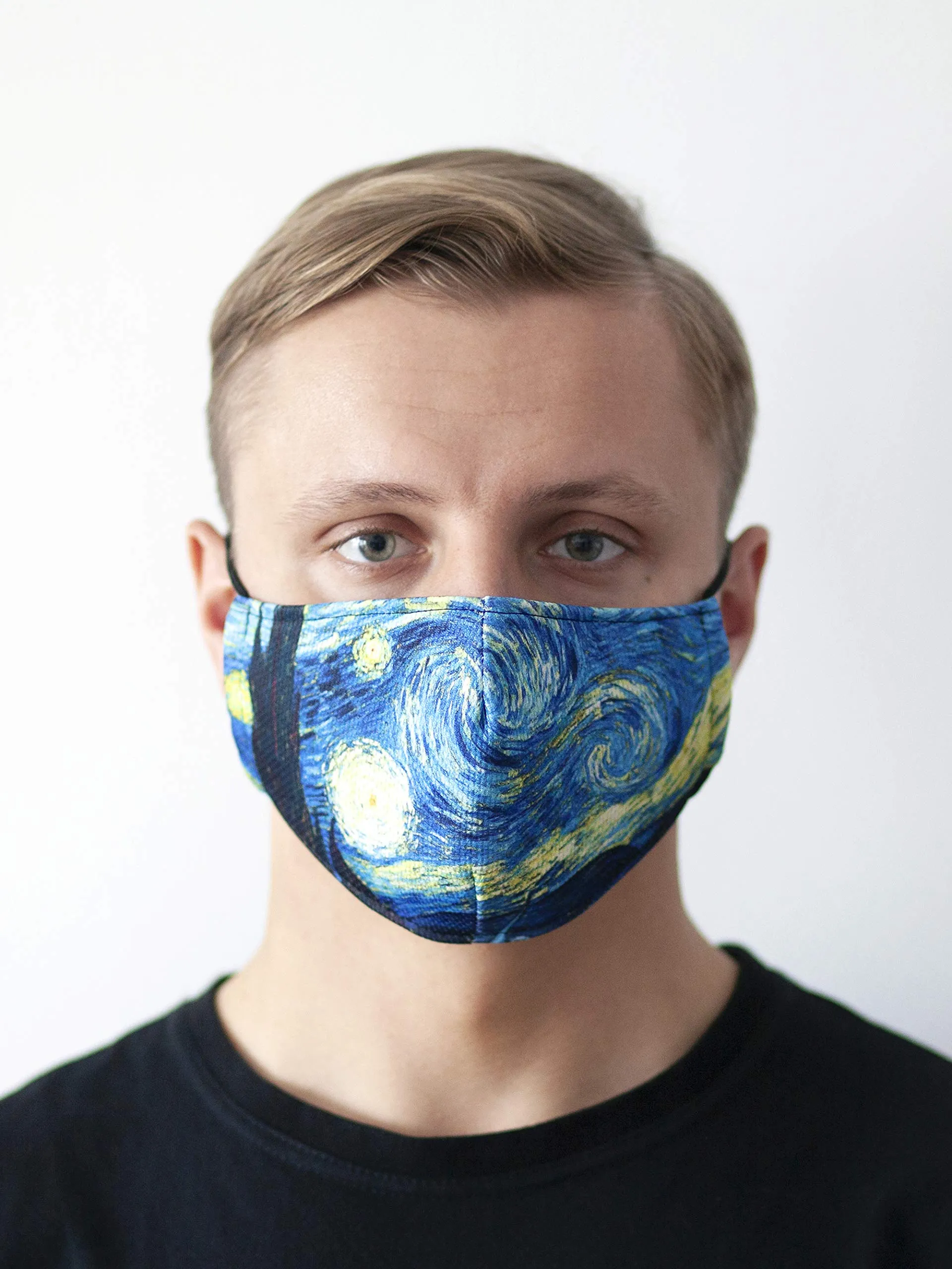 Patterned Face Mask Printed Cover Reusable World Art Series (Starry night)