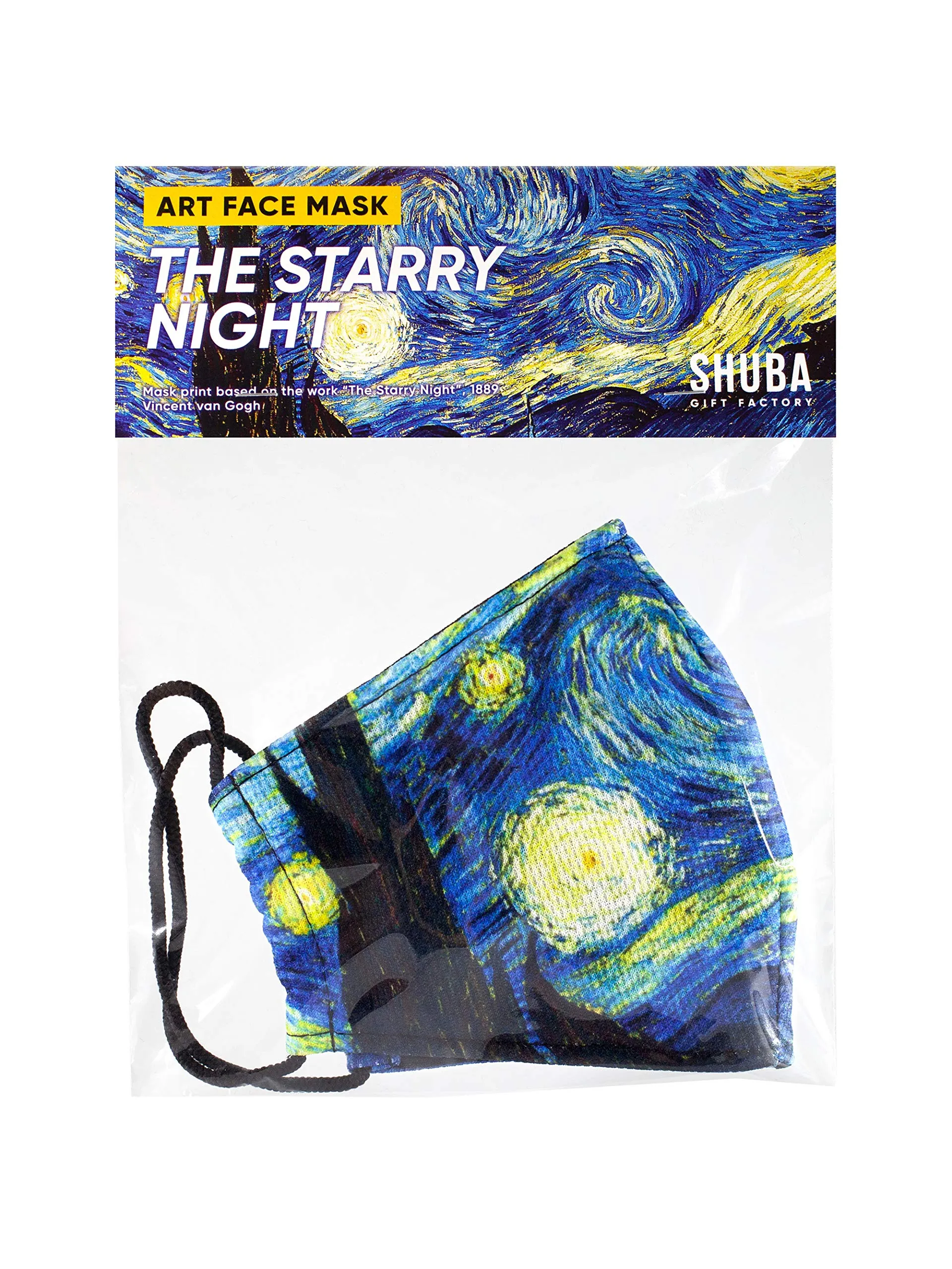 Patterned Face Mask Printed Cover Reusable World Art Series (Starry night)