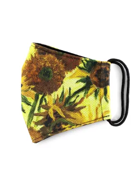 Patterned Face Mask Printed Cover Reusable World Art Series (Sunflowers)