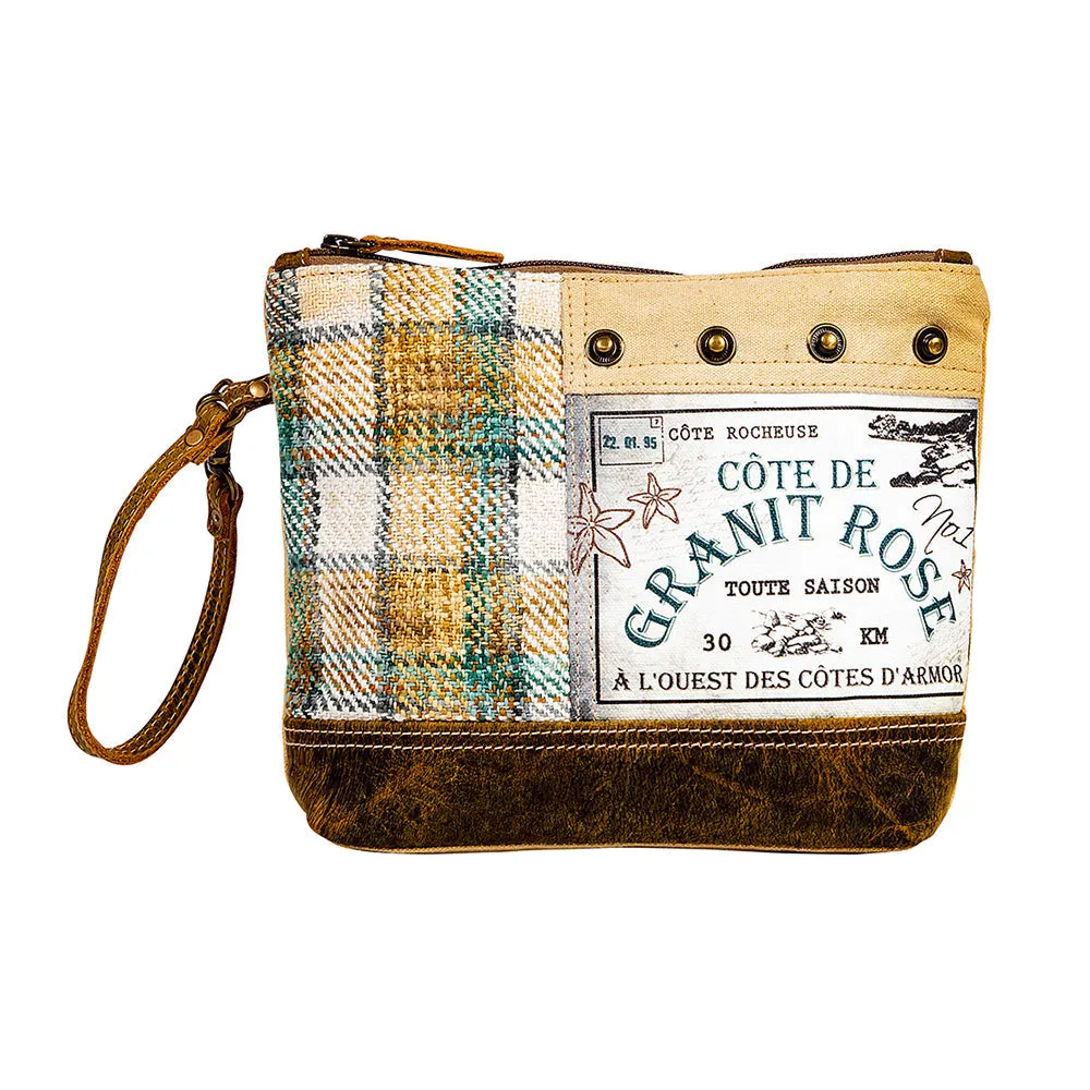 Plaid Granit Rose Pouch