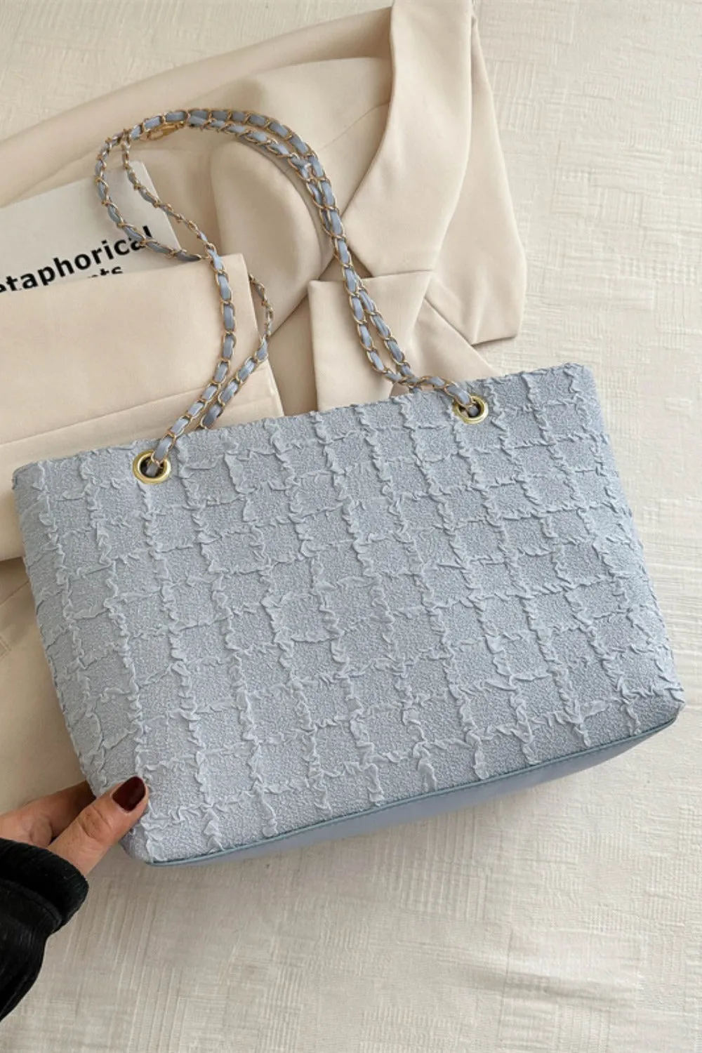 Polyester Texture Chain Tote Bag