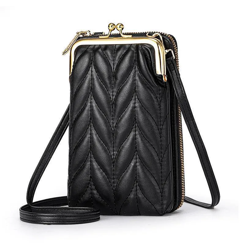 Premium Leaf Design Leather Crossbody Bag