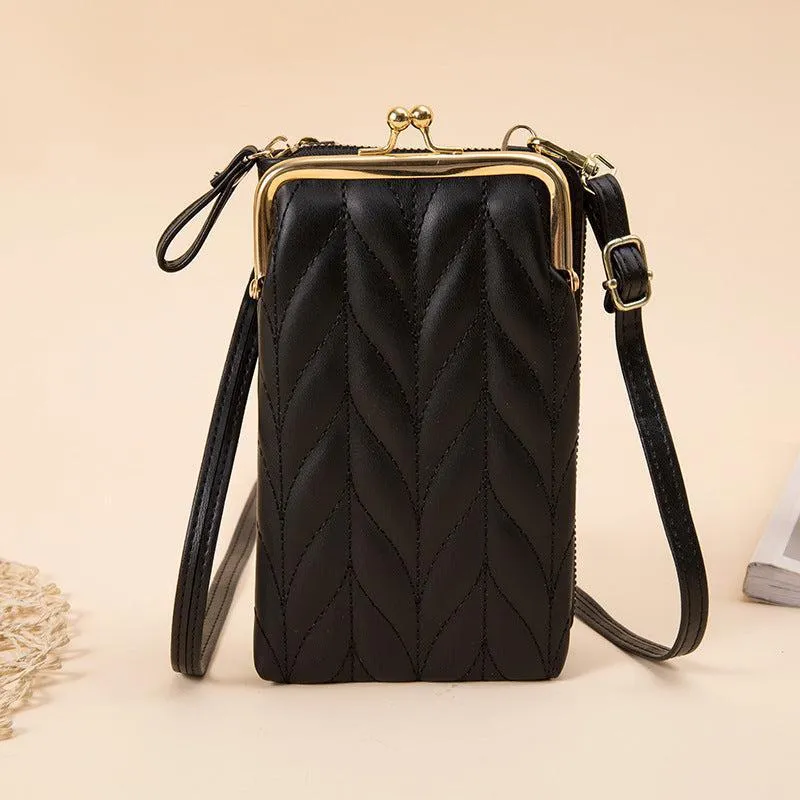 Premium Leaf Design Leather Crossbody Bag