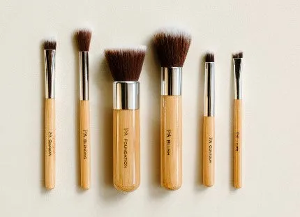 Pure Anada - Travel sized  Vegan Makeup Brush Ensemble 6 Piece