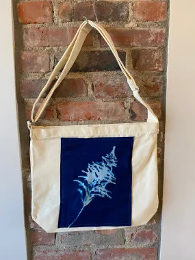 "Goldenrod" Cyanotype Zippered Canvas Tote Bag