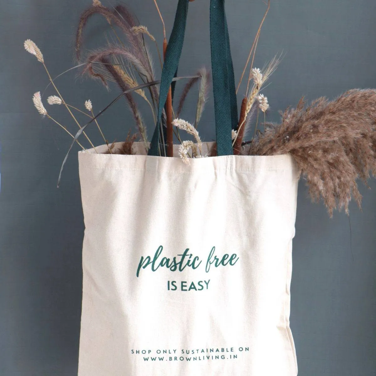 Reusable Cotton Tote Bag - Plastic Free Is Easy - Off White