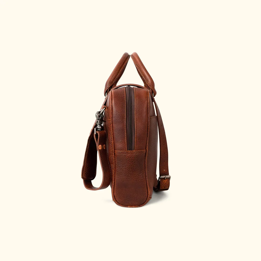 Ryder Reserve Bison Leather Laptop Briefcase | Brown