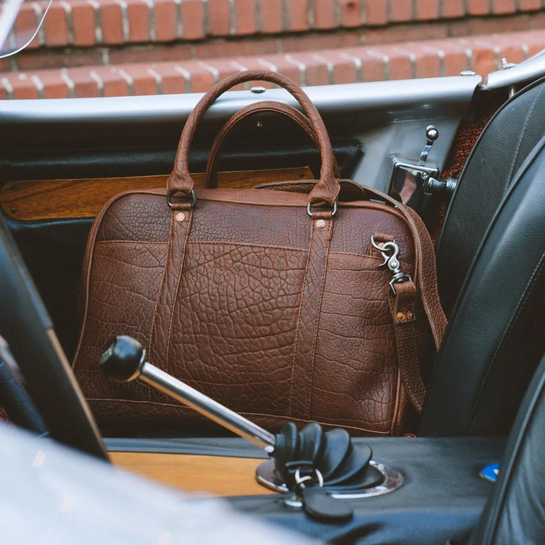 Ryder Reserve Bison Leather Laptop Briefcase | Brown