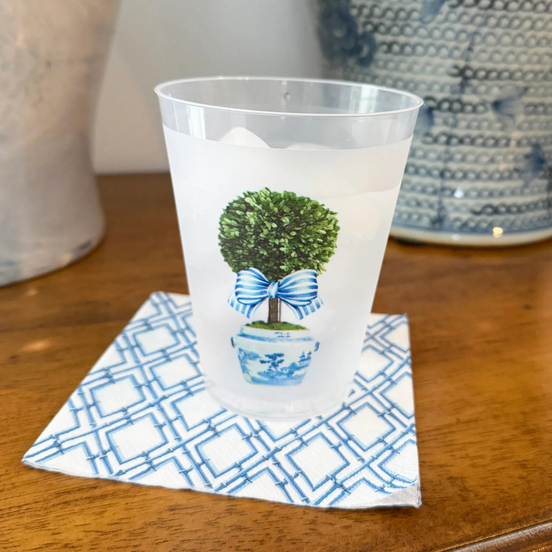 Shatterproof Cups - Striped Topiary Tree