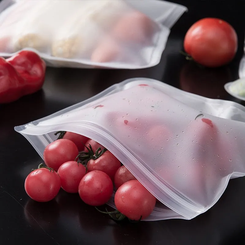 Silicone Food Storage Bag -  Reusable Leakproof Bag  - Food Storage - Ziplock Bag