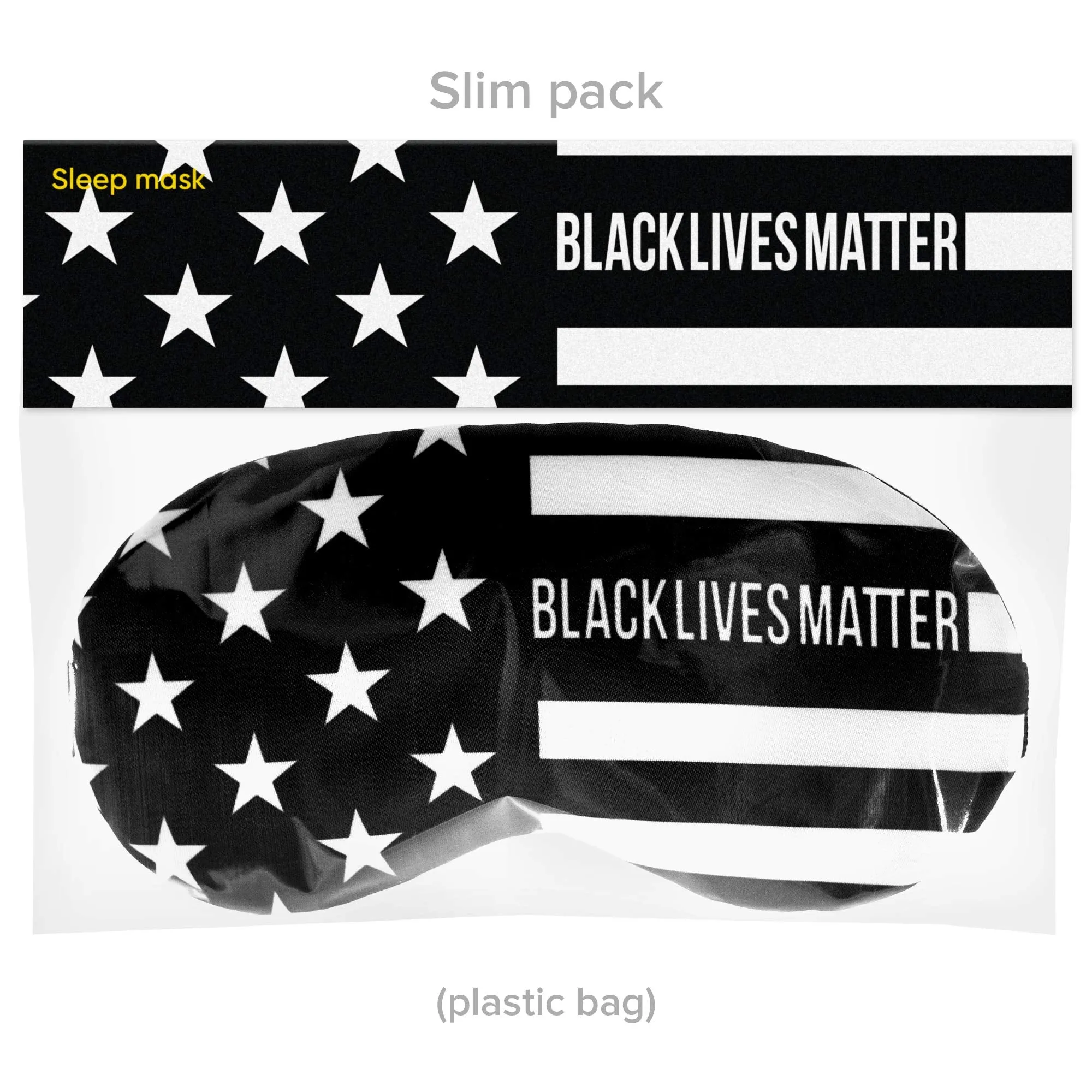 Sleep Mask Soft Eye Mask BLM Great America BW USA Flag for Women Man - 100% Soft Cotton - Comfortable Eye Sleeping Mask Night Cover Blindfold for Travel Airplane America Art (BLM1, Plastic Pack)