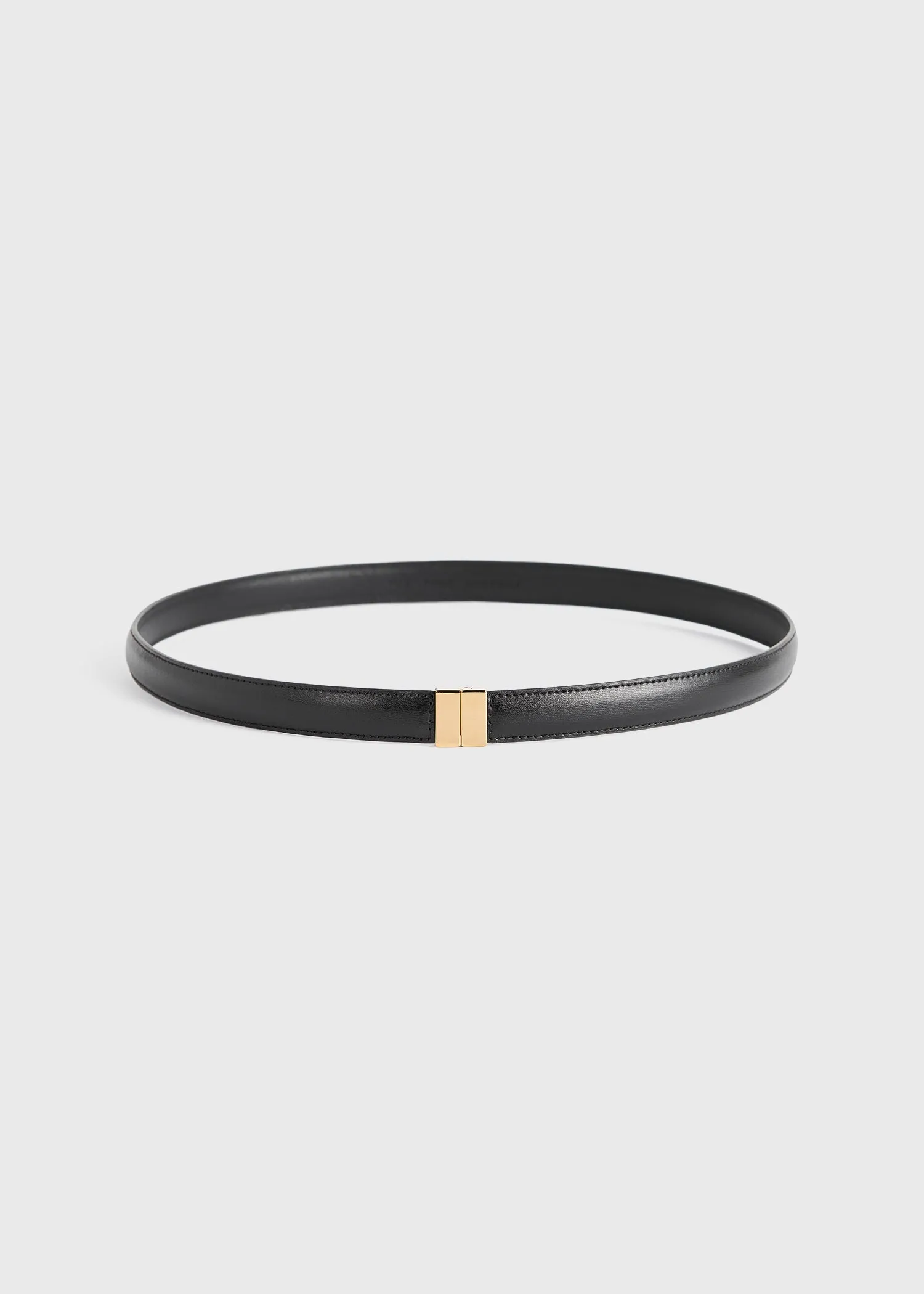 Slide clasp leather belt black