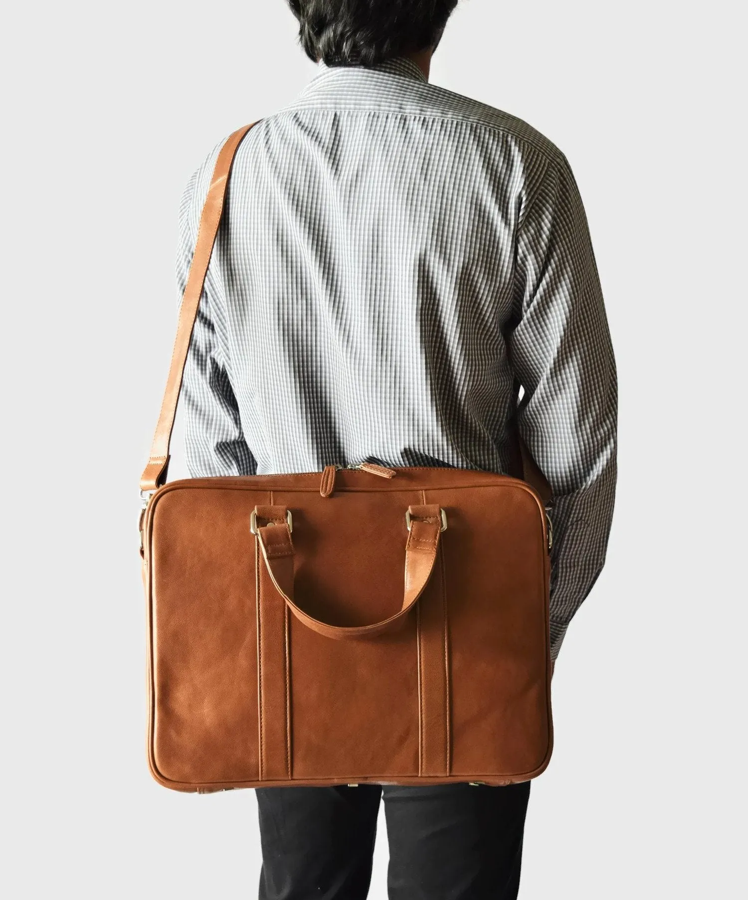 Slim Briefcase - Caramel