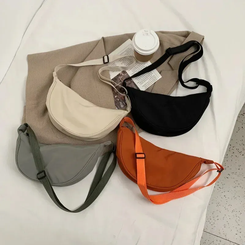 Solid Color Chest Bag For Women Large Capacity Travel Crossbody Female Half Moon Belt Bag Ladies Daily Street Fanny Packs 2023