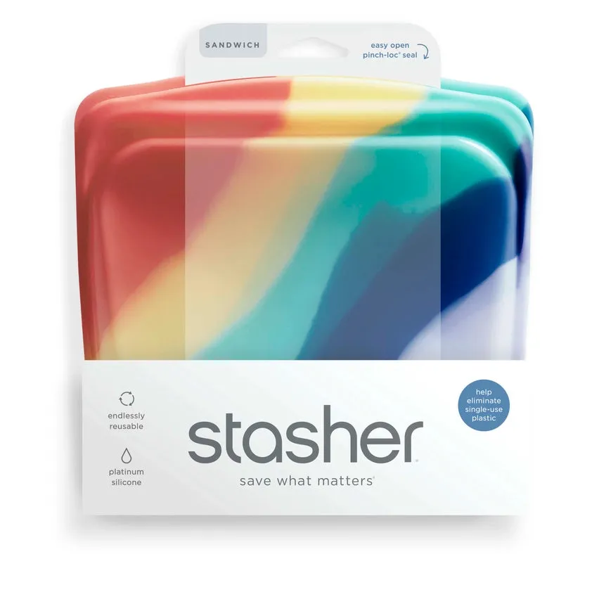 Stasher Sandwich Bag - Rainbow Splash