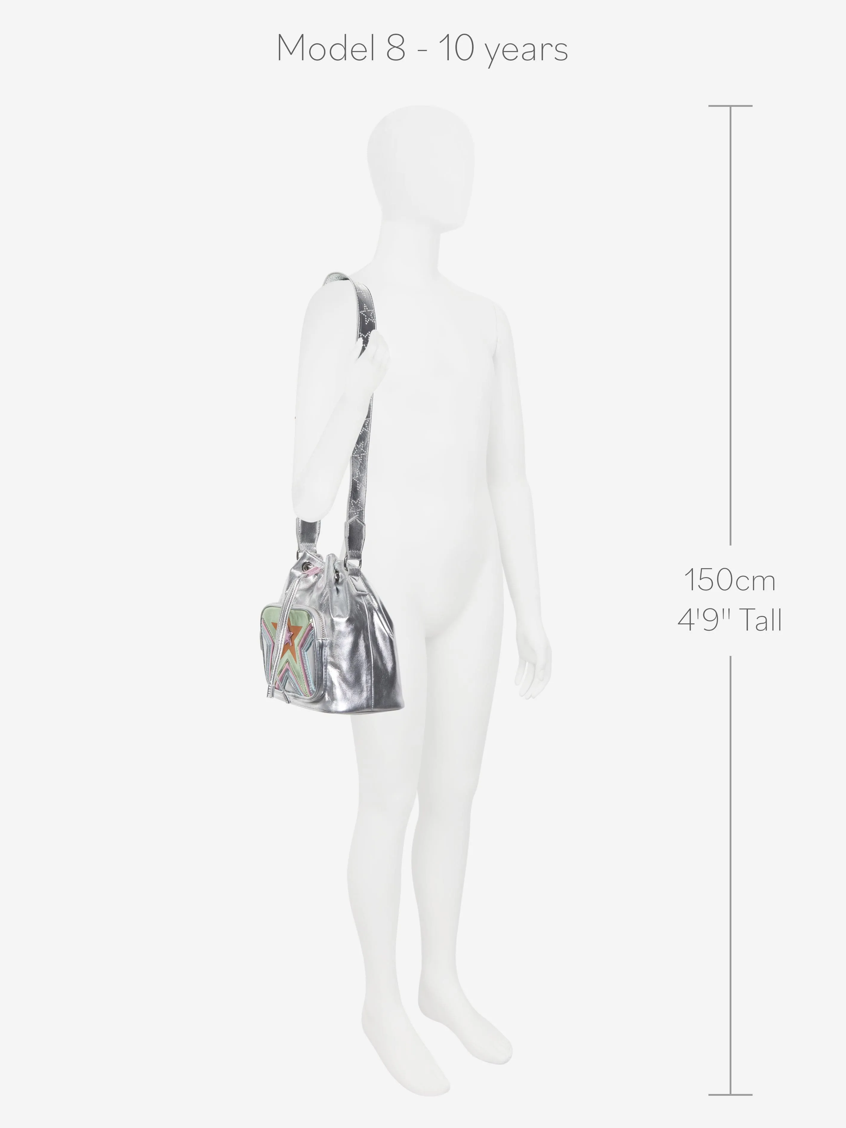 Stella McCartney Girls Star Bucket Bag in Silver (18cm)