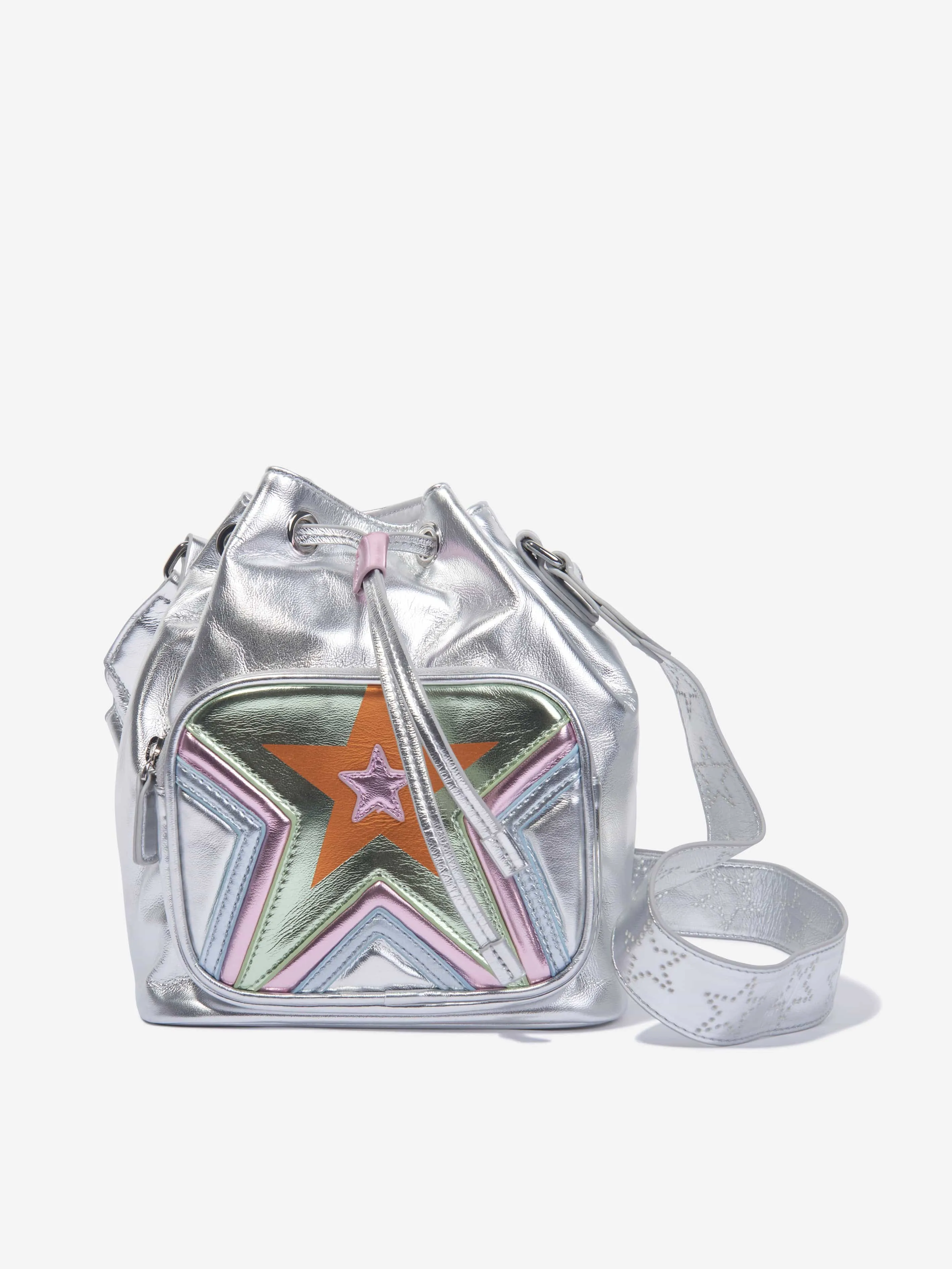 Stella McCartney Girls Star Bucket Bag in Silver (18cm)