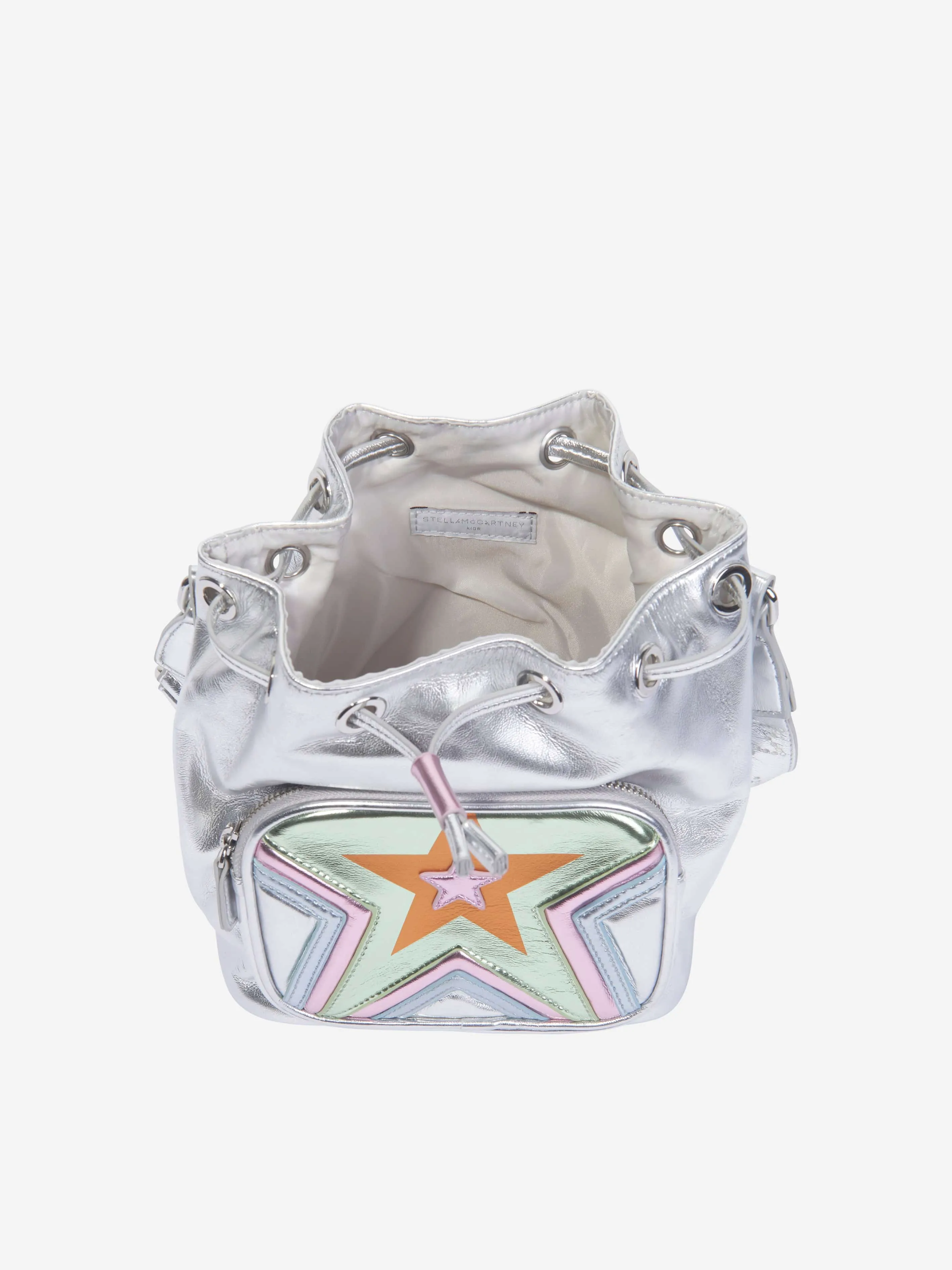 Stella McCartney Girls Star Bucket Bag in Silver (18cm)