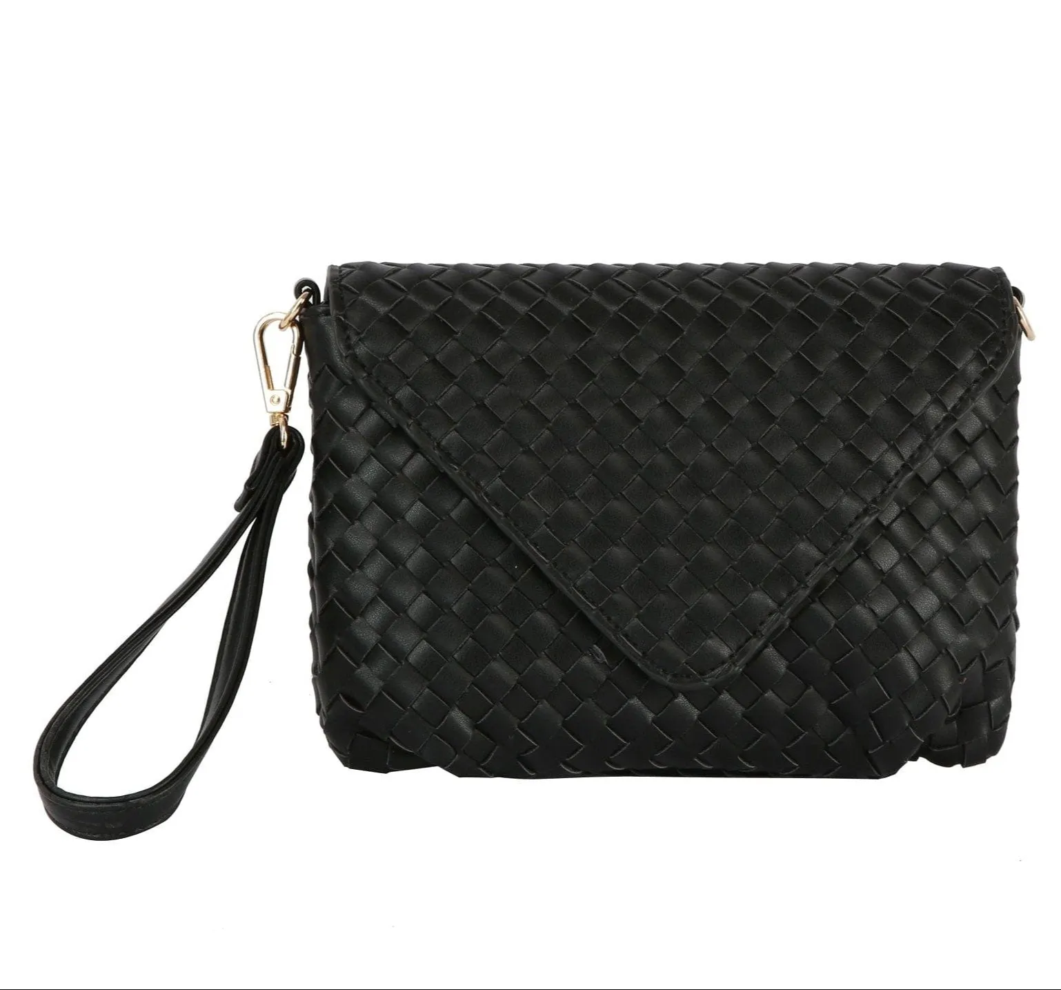 TDE0065 Lynn Three Compartment Woven Clutch/Crossbody