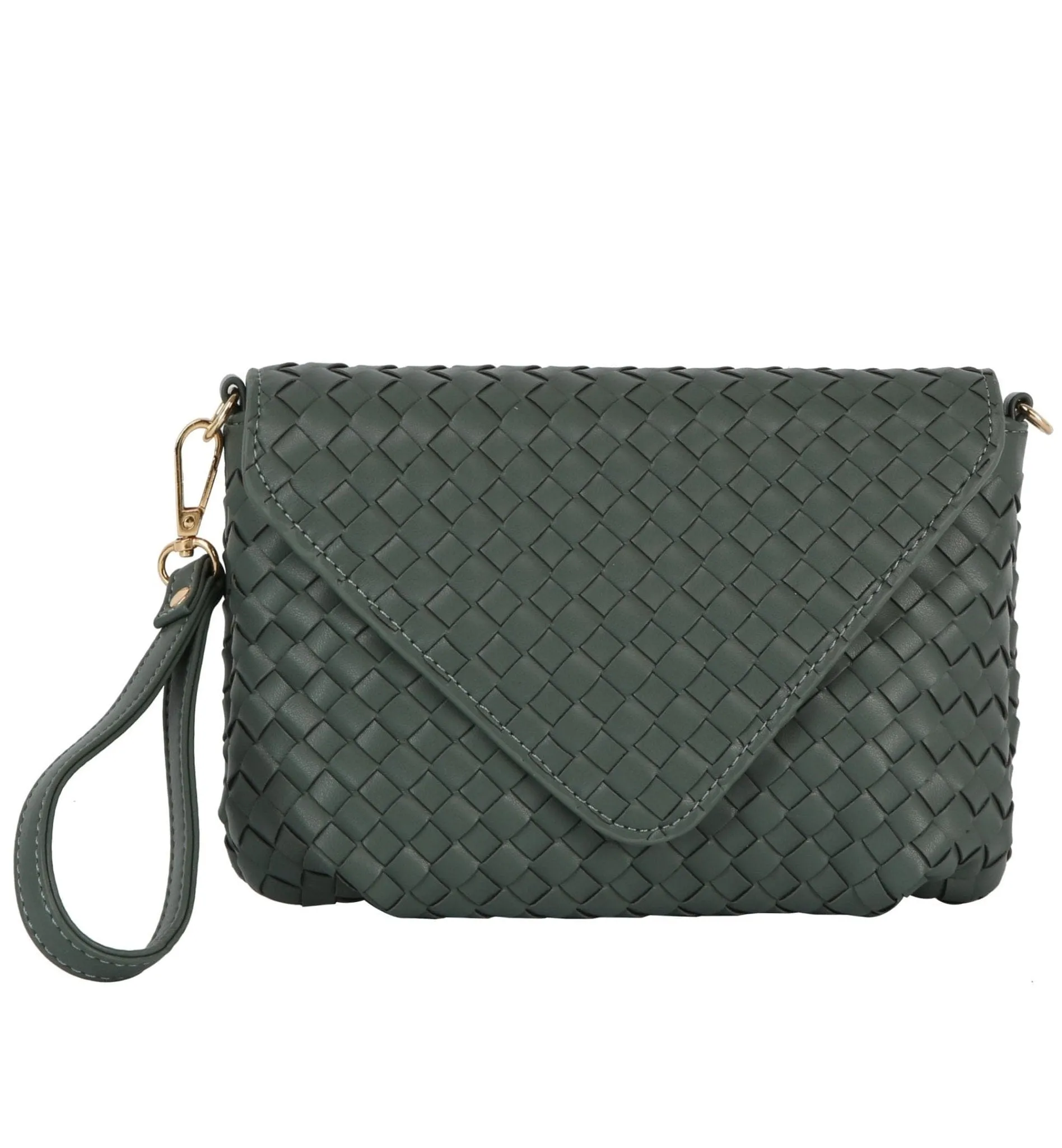 TDE0065 Lynn Three Compartment Woven Clutch/Crossbody