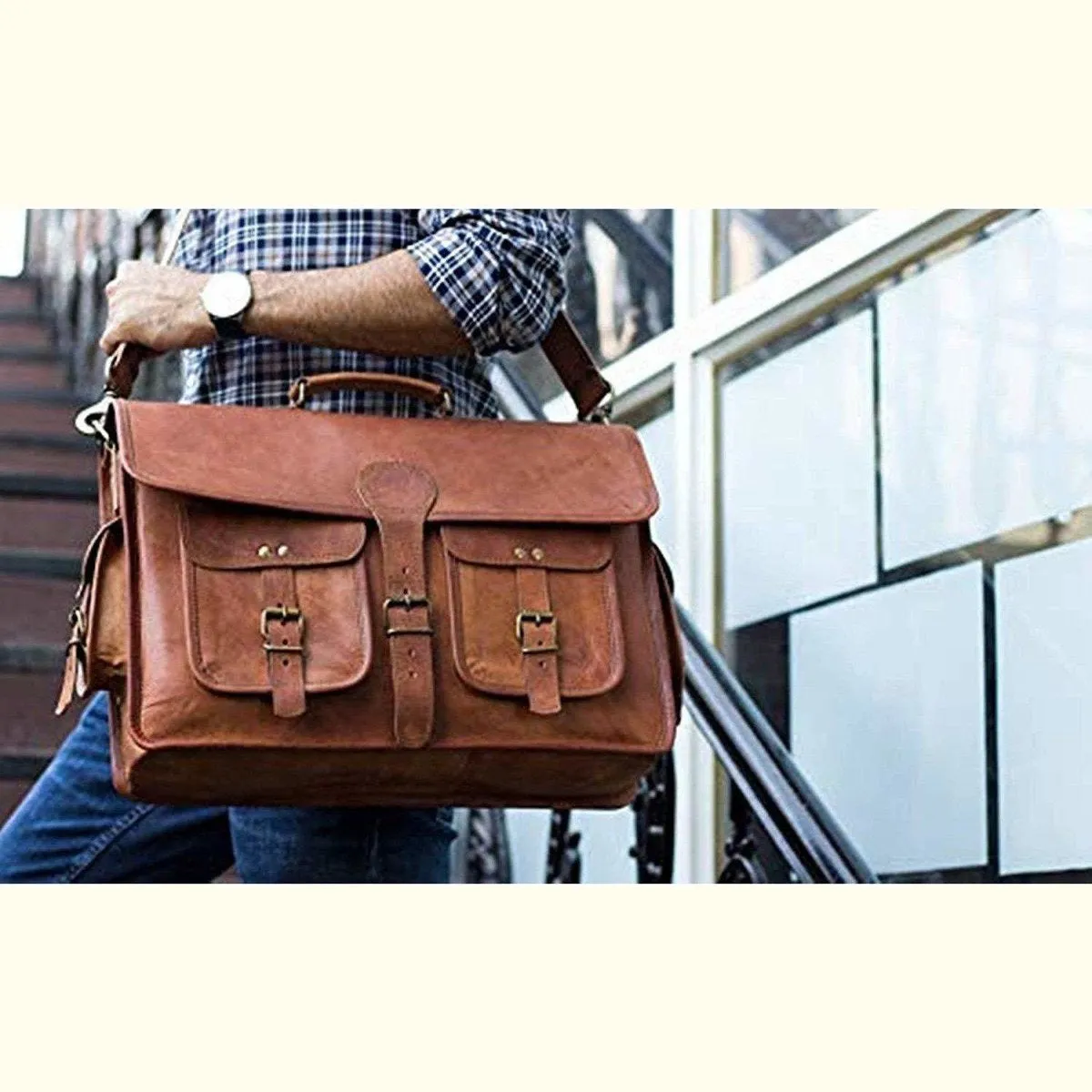 Top Grain Leather Briefcase Bag