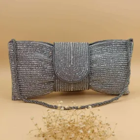 Twinkle Bridal Clutch Bag Silver Grey