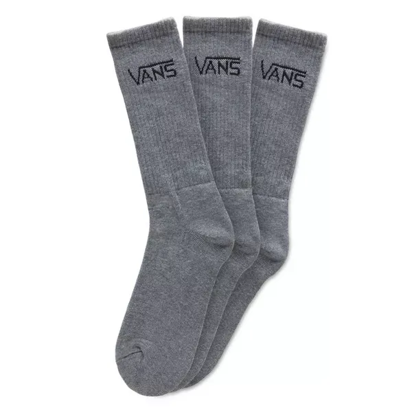 Vans Classic Crew 3 Pack Sock - Heather Grey