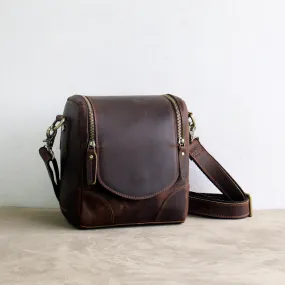 Vintage Small Leather DSLR Men and Women Camera Bag