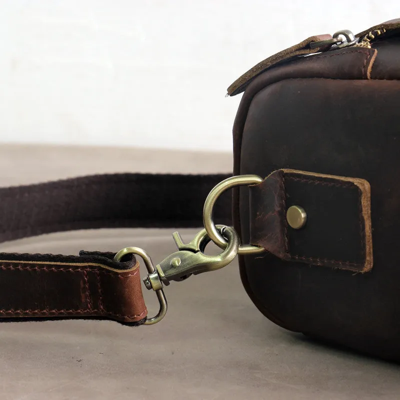 Vintage Small Leather DSLR Men and Women Camera Bag