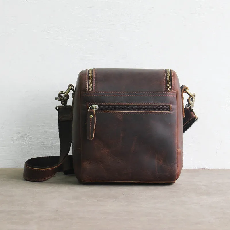 Vintage Small Leather DSLR Men and Women Camera Bag