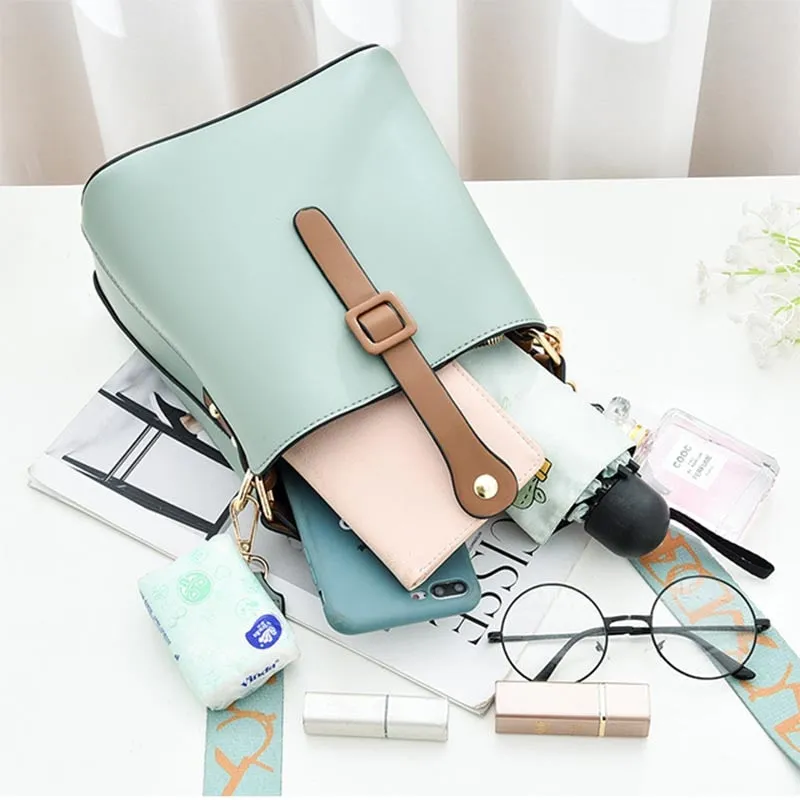 Women Bucket Bag Ladies New Trend Designer Luxury Handbag Leather Fashion Female Shoulder Messenger Bag Soft Bolsa Feminina