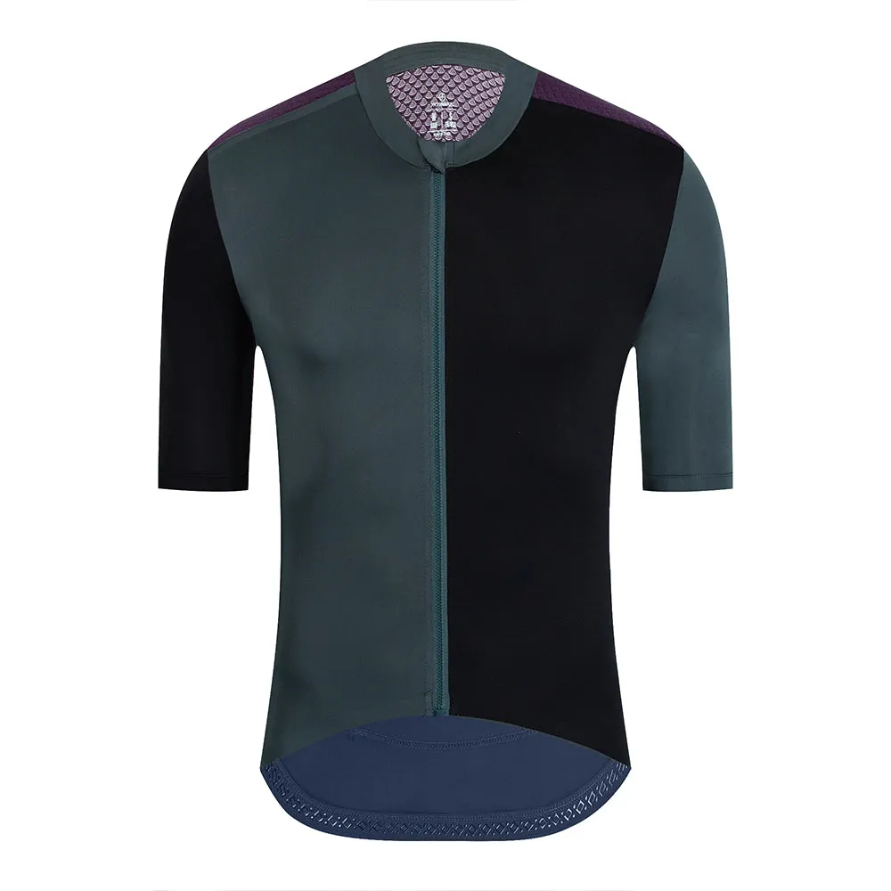 YKYW 2024 Men's New Cycling Jersey Moisture Wicking Quick Dry Multiple Color Combinations Colorblocking Blue Khaki